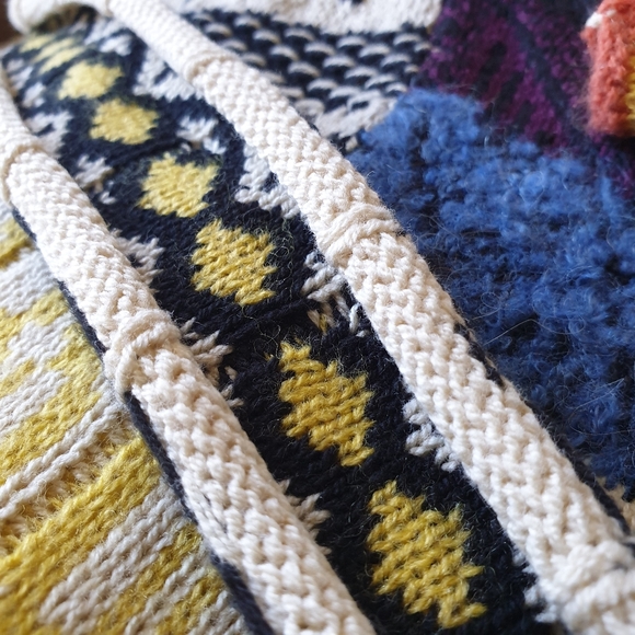 Free People Patchwork Sweater Dress in Cream Multi Combo Sz XS - Picture 9 of 14